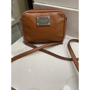 Michael Kors Tan Leather Mini Camera Bag Crossbody Card Inserts